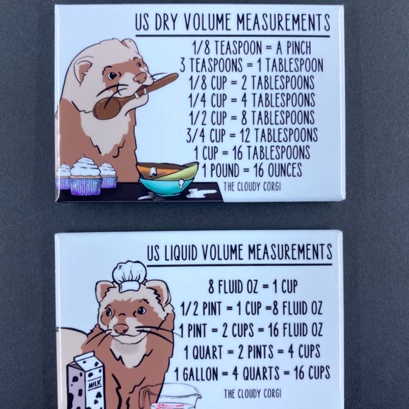 Ferret Measuring Chart Magnet Set Handmade Decor - Picture 2 of 6